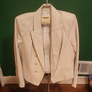 L'AGENCE Women's Ivory Blazer with Button Accents